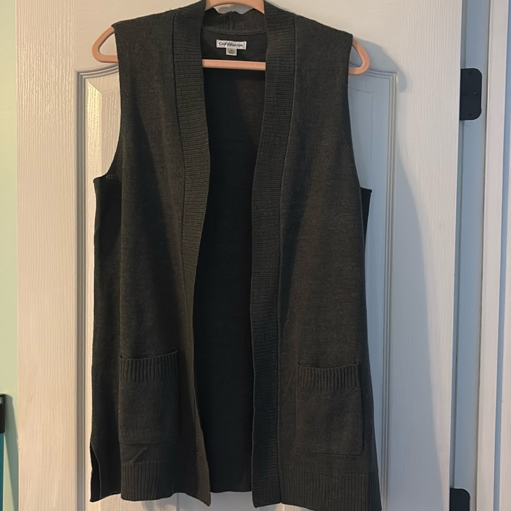 Croft & Barrow Open Front Sweater Vest SZ M